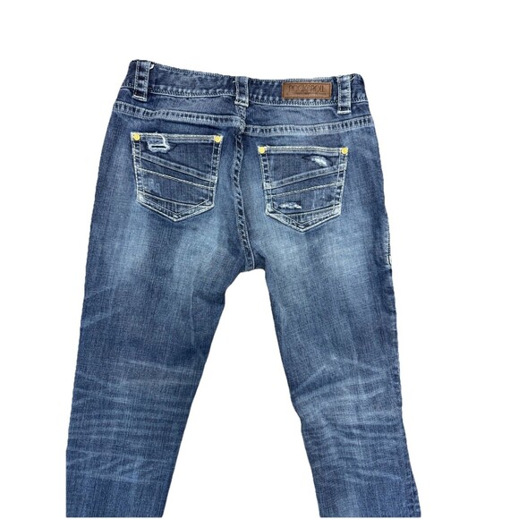 Rock & Roll Cowgirl Western Jeans Mid Wash Boyfriend Skinny Denim Womens 27 X 34 - Picture 2 of 5